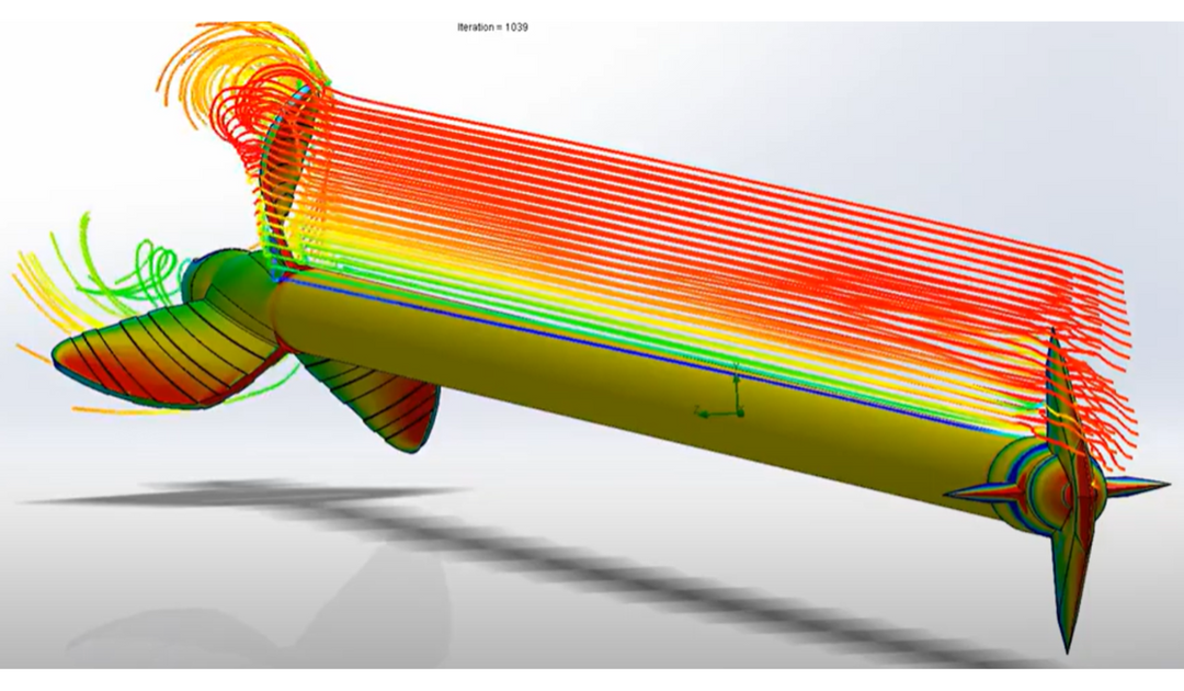 air flowing over an arrow and vanes