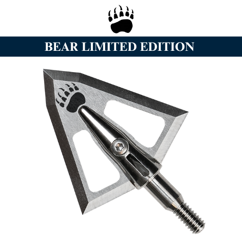 bear paw engraved broadhead with bear limited edition text