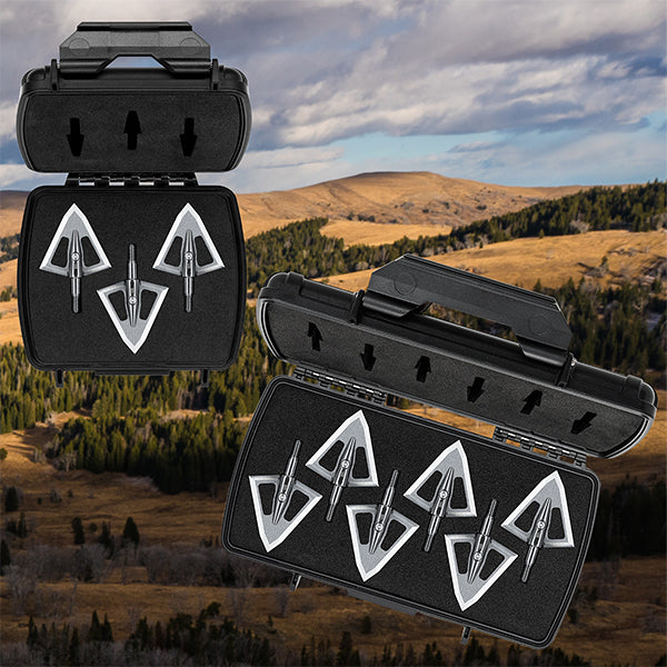 Best Turkey Broadhead 3 and 6 Packs over mountain landscape