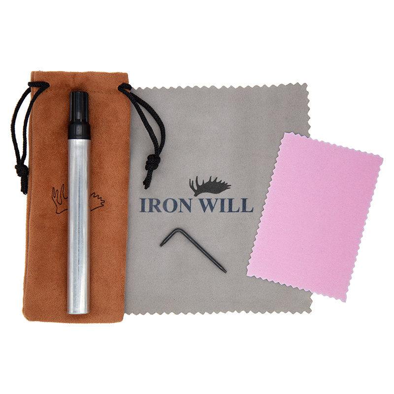 Complete blade care kit for broadheads, including oil pen, screw driver L key, and polishing cloths. 