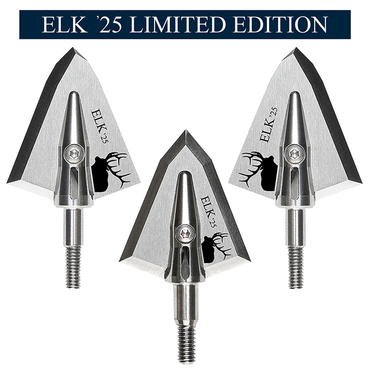 Elk 2025 Limited Edition broadheads custom engraved with an elk logo
